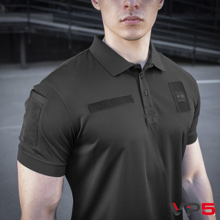 Футболка ПОЛО ELITE TACTICAL COOLMAX BLACK для поліції(6)