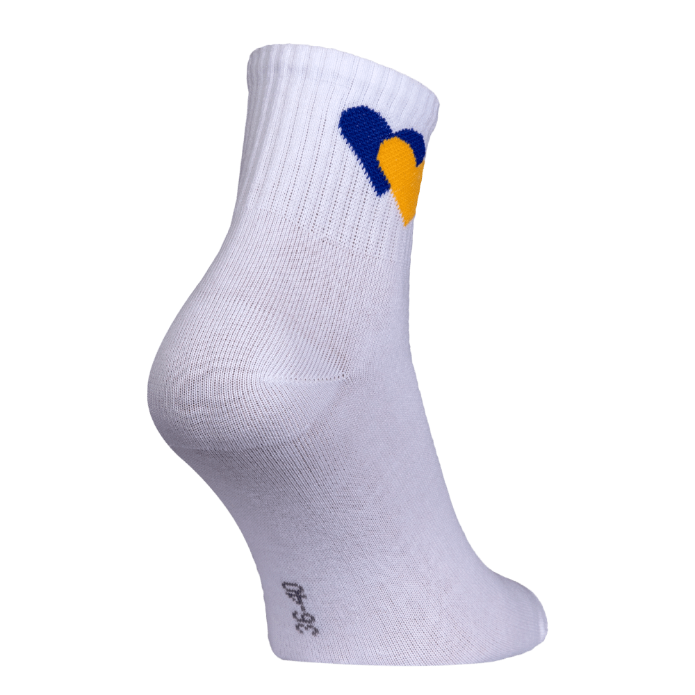 Шкарпетки Жовто-блакитні серця Білі (7169)(3)