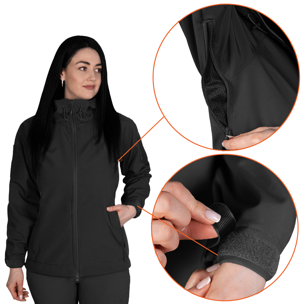 Жіноча куртка Stalker SoftShell Чорна (7442)(3)