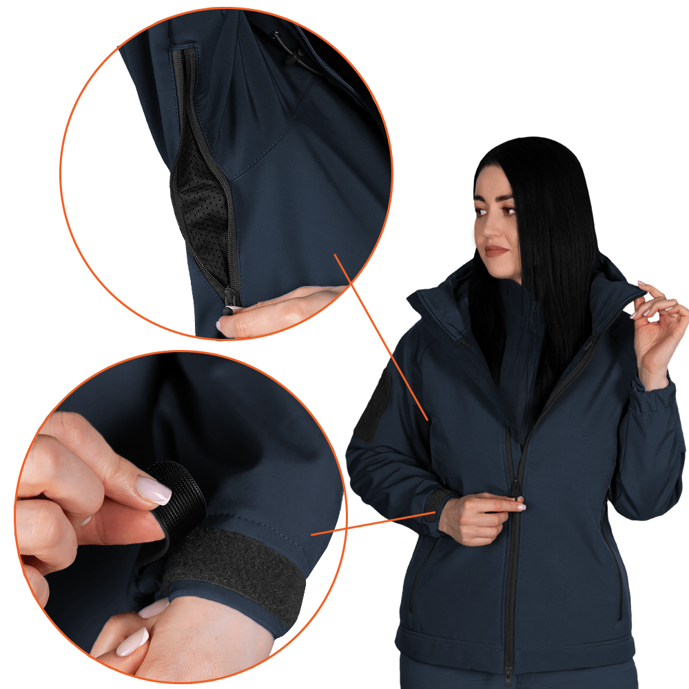 Жіноча куртка Stalker SoftShell Темно-синя (7443)(3)