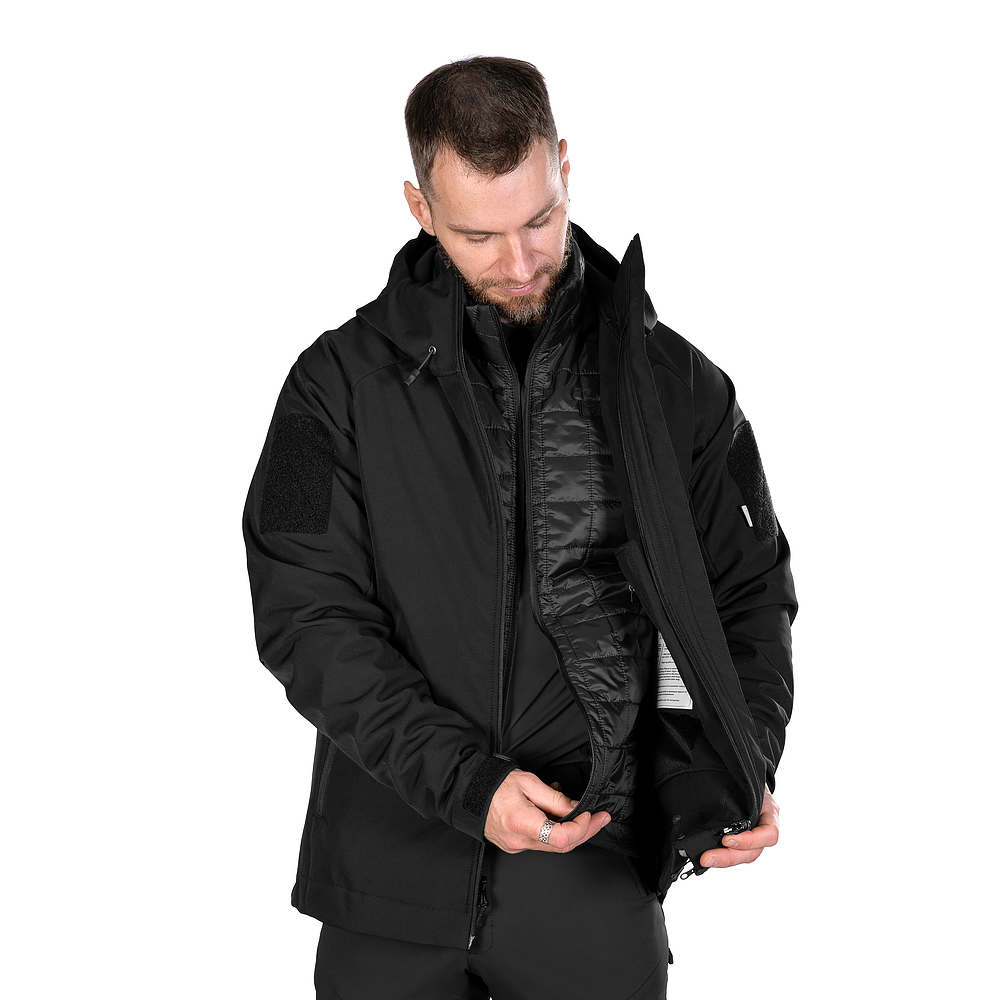 Комплект 2в1 Куртка SoftShell з підстібкою (9488+9489) Чорна (9490)(2)
