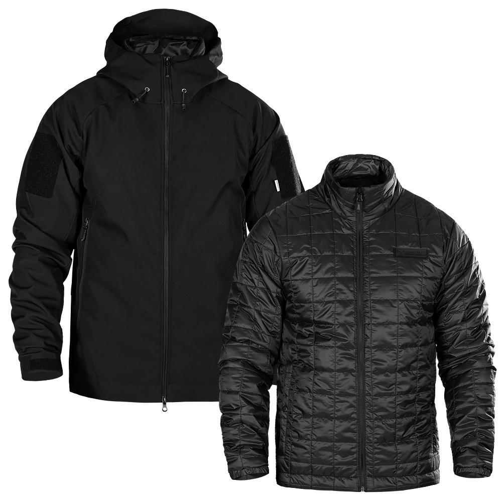 Комплект 2в1 Куртка SoftShell з підстібкою (9488+9489) Чорна (9490)(1)