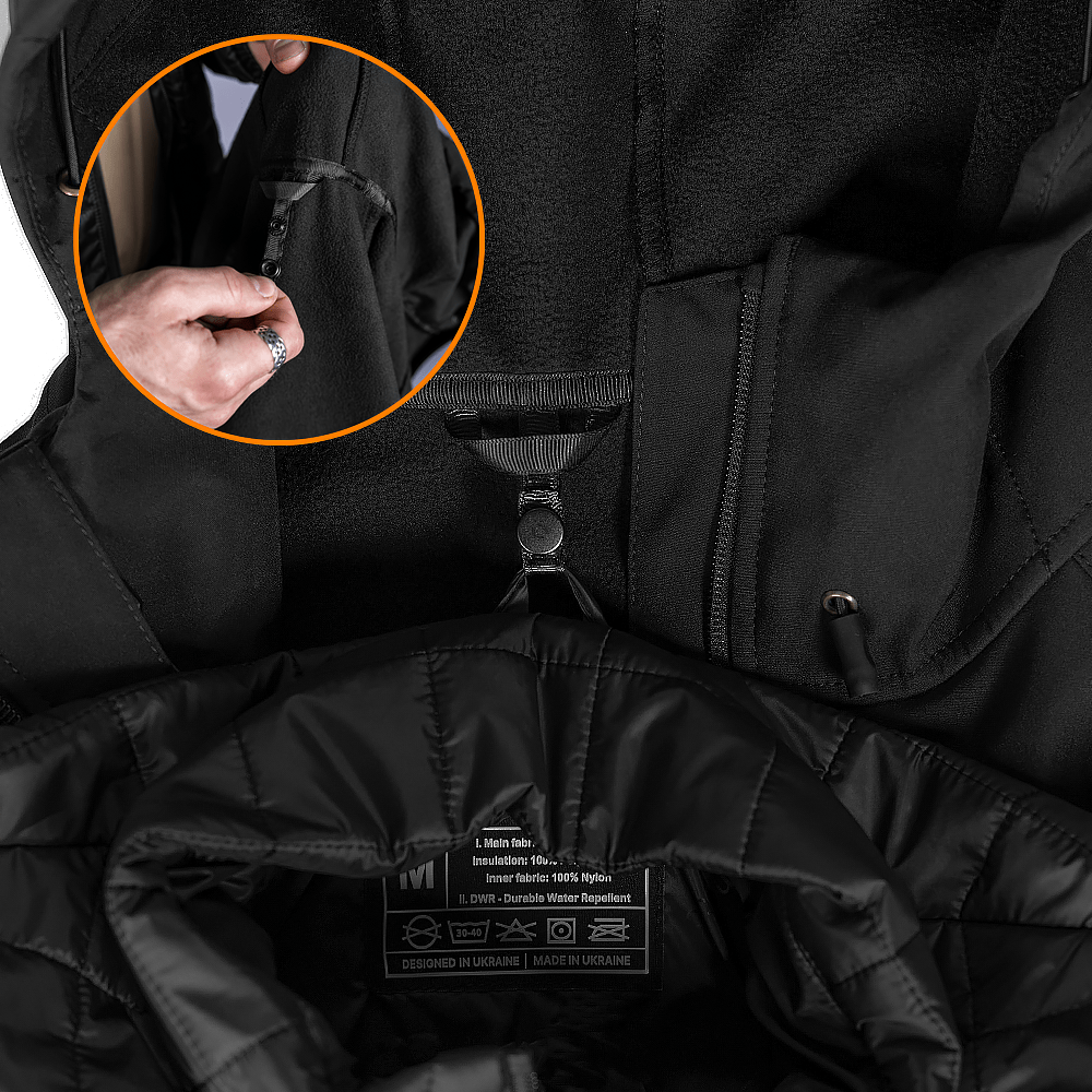 Комплект 2в1 Куртка SoftShell з підстібкою (9488+9489) Чорна (9490)(10)