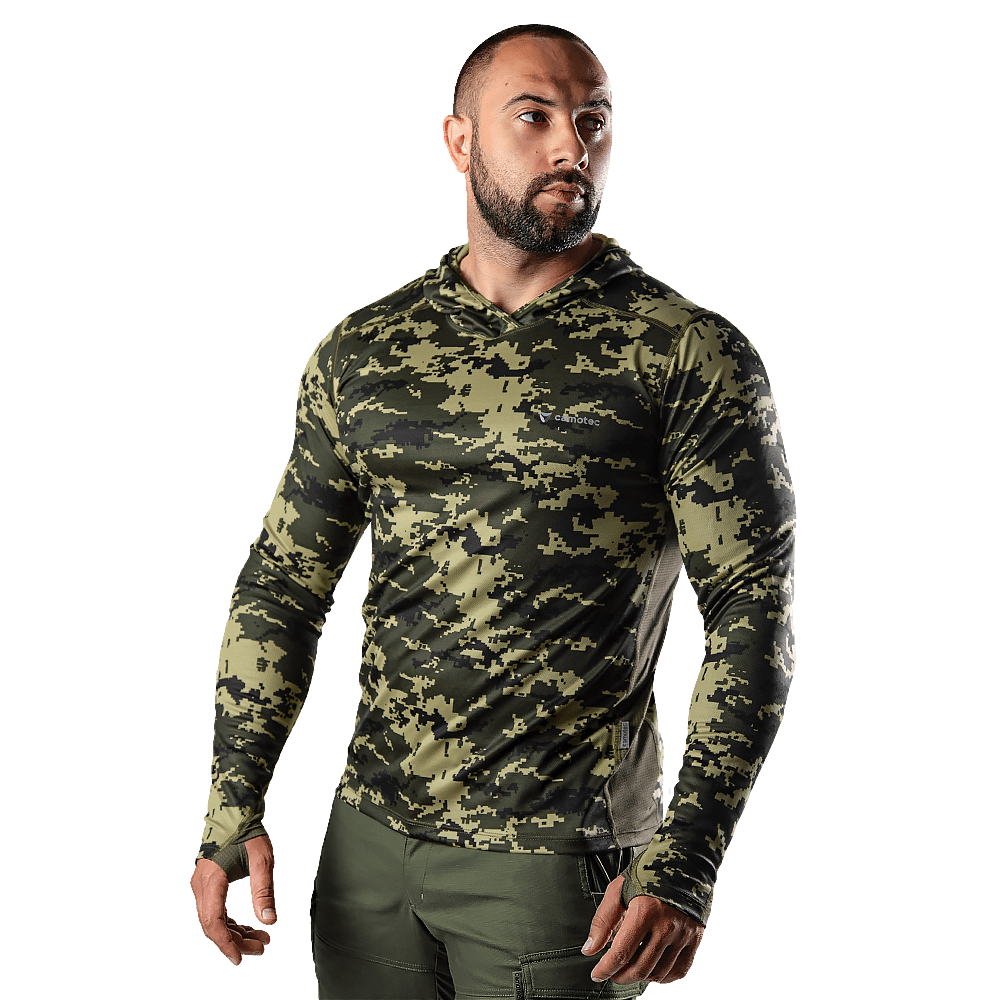 Лонгслів Chiton Air Hood Pixel Green (8063)(1)