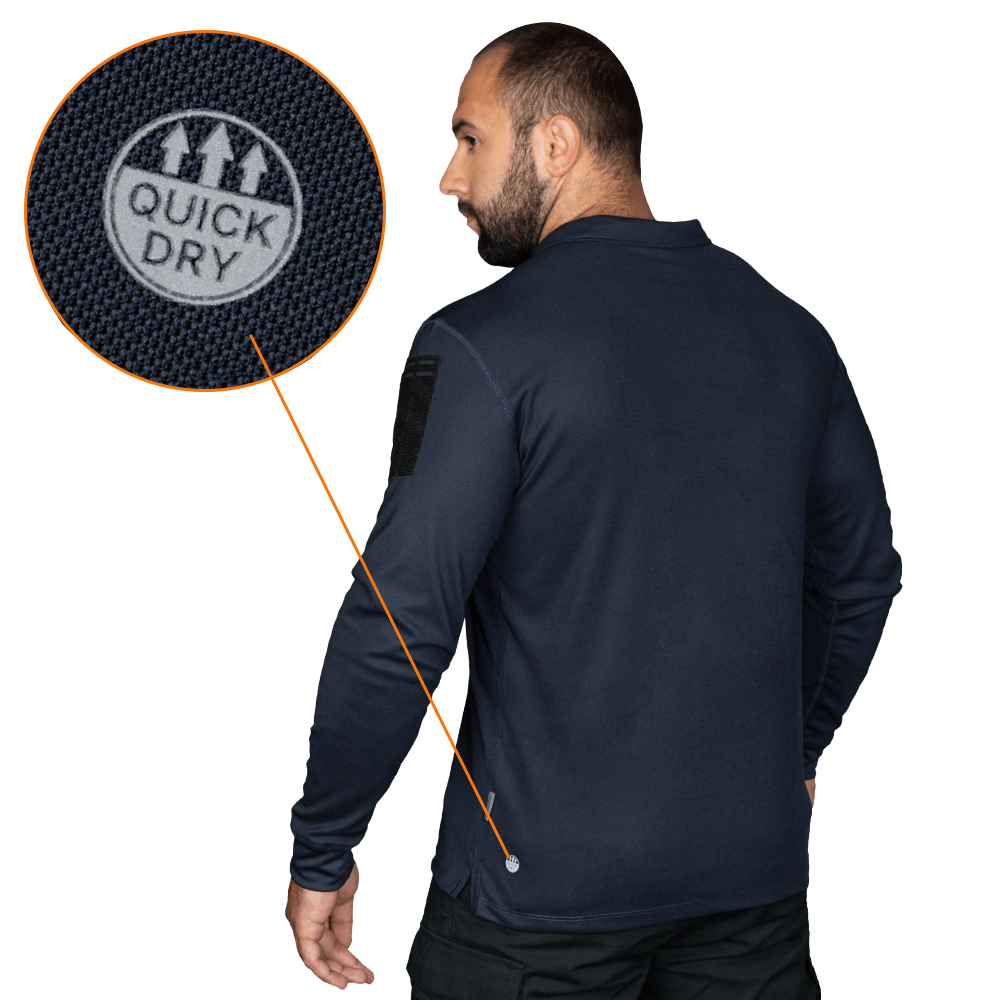 Поло Patrol Long LT CoolPass Pique Light Темно-синє  (7297)(3)