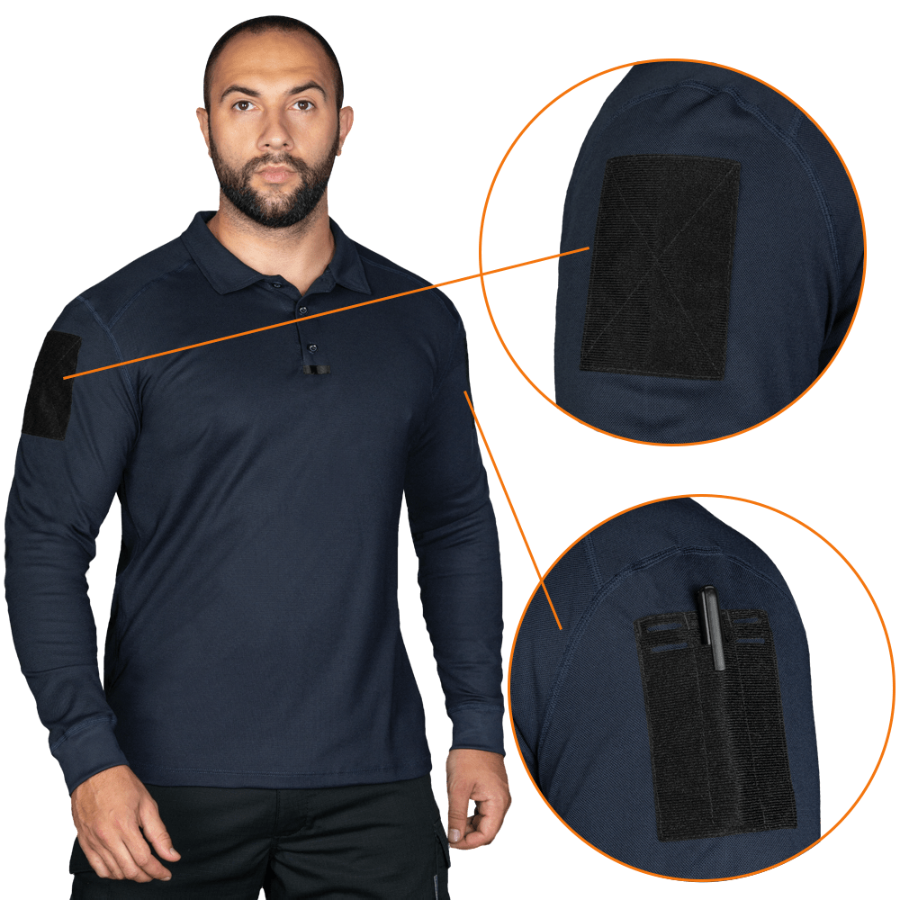 Поло Patrol Long LT CoolPass Pique Light Темно-синє  (7297)(5)